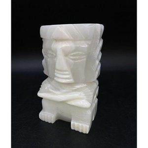 Marble Stone Tribal Mayan Aztec Native Figure 5 3/4” Single Bookend
